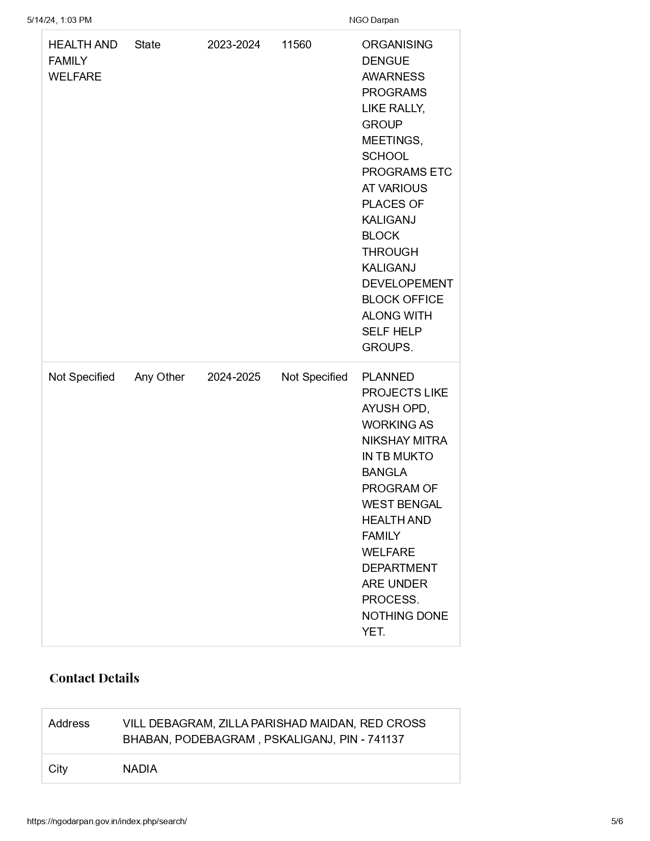 NGO Darpan Page 5